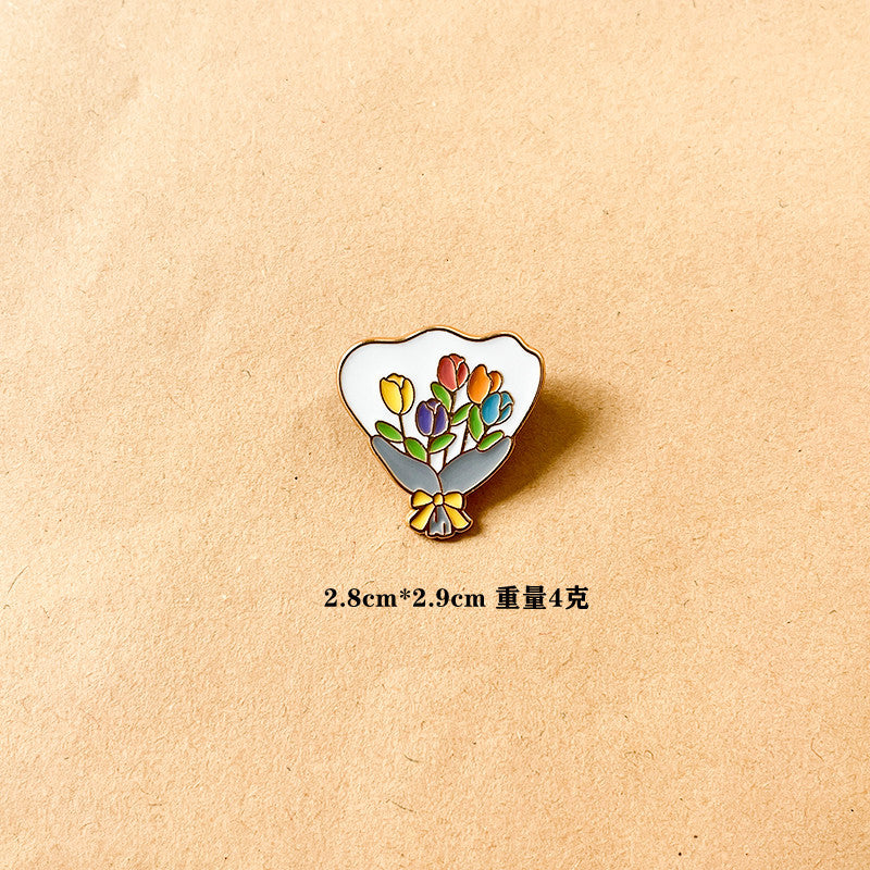 Alloy Fresh Holding Flower brooch (Minimo de compra 6) MIC-ShengM014