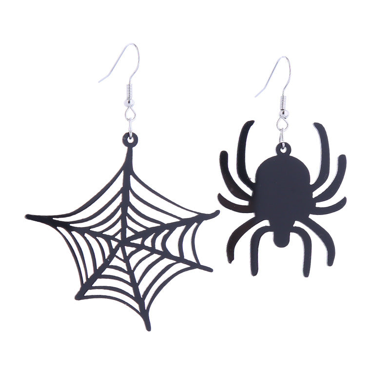 Acrylic Spider Web Ghost House Earrings (Minimo de Compra 2) MIC-ChouT035