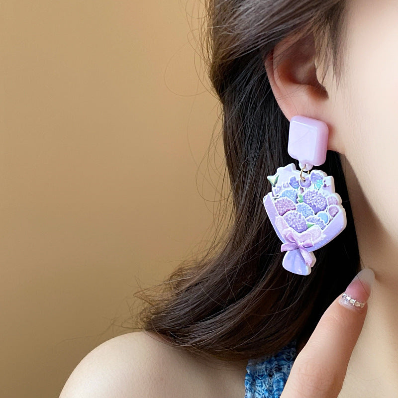 Alloy Love Flower Bundle Earrings (Minimo de compra 2) MIC-FengM009