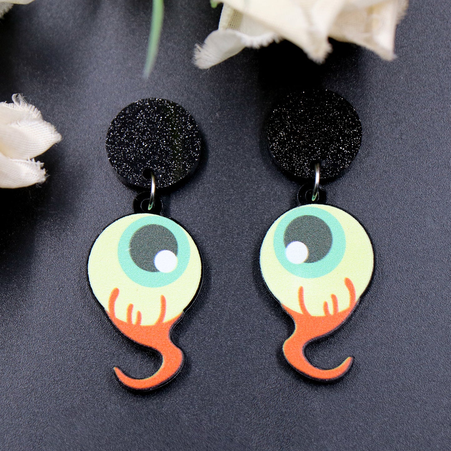 Acrylic Halloween Eye Ear Studs (Minimo de compra 5) MIC-XiaoY041