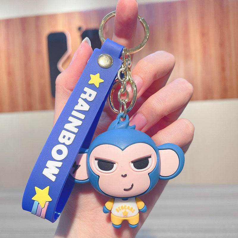 PVC cute big ear monkey keychain MIC-JinG028