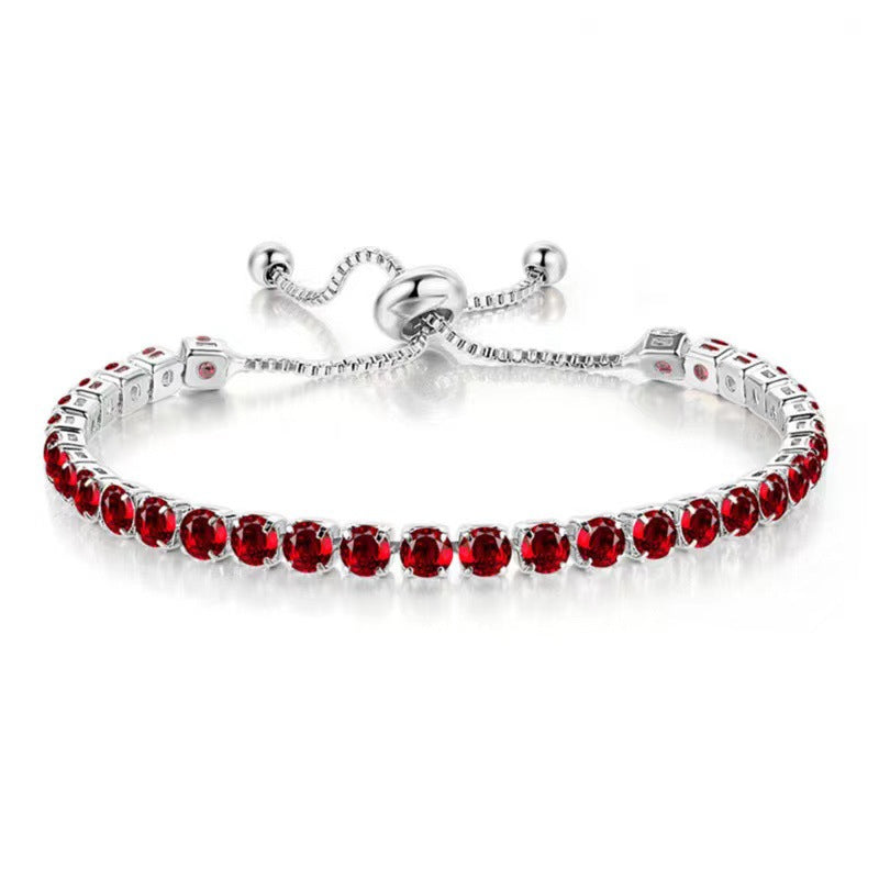 Alloy 4mm round single row full diamond bracelet (Minimo de Compra 2) MIC-LinD005