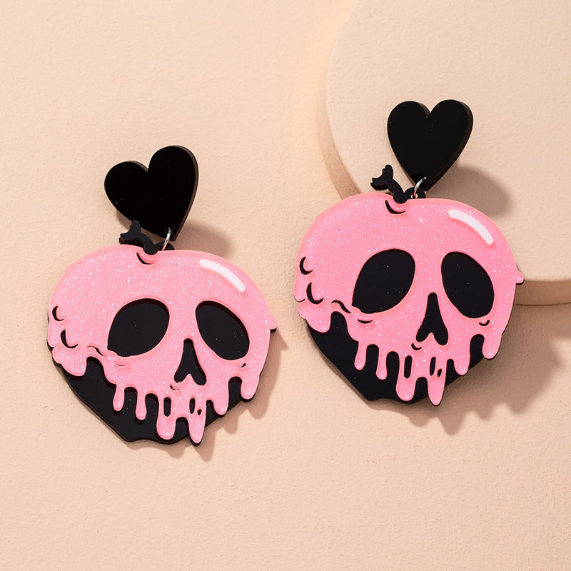 Alloy skull head earrings (Minimo de compra 2) MIC-HLM015