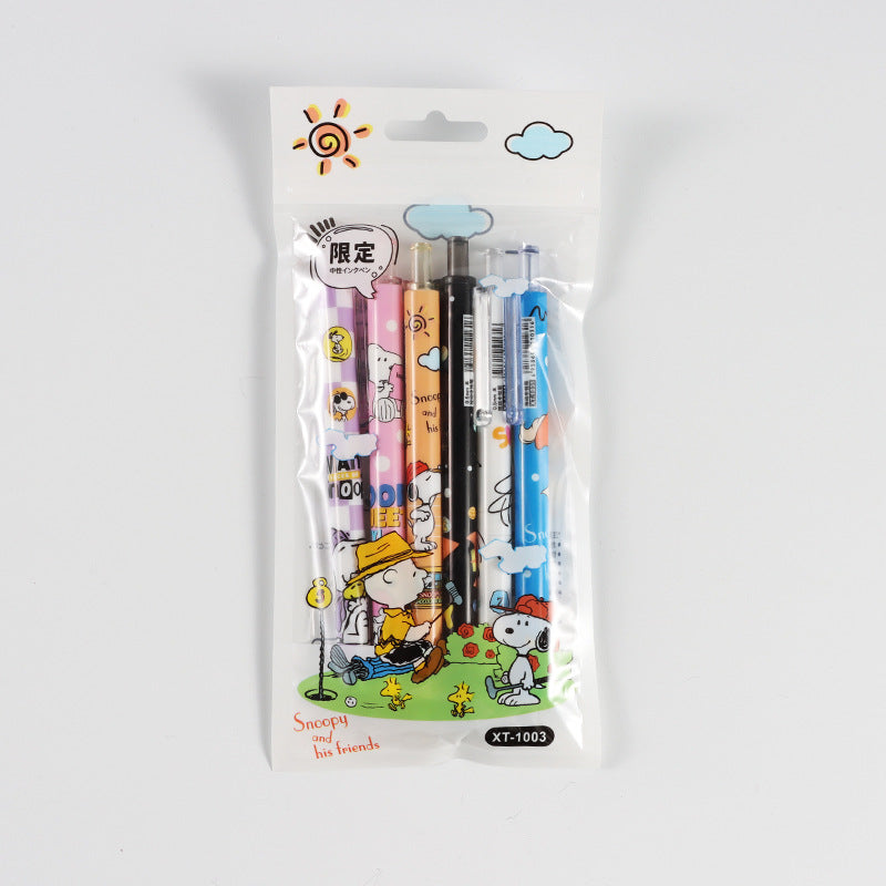 6pcs/pack cartoon dog press neutral pen ZhongC002