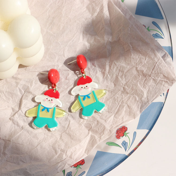 Acrylic relief painted cute earrings (Minimo de Compra 2) MIC-XiM052