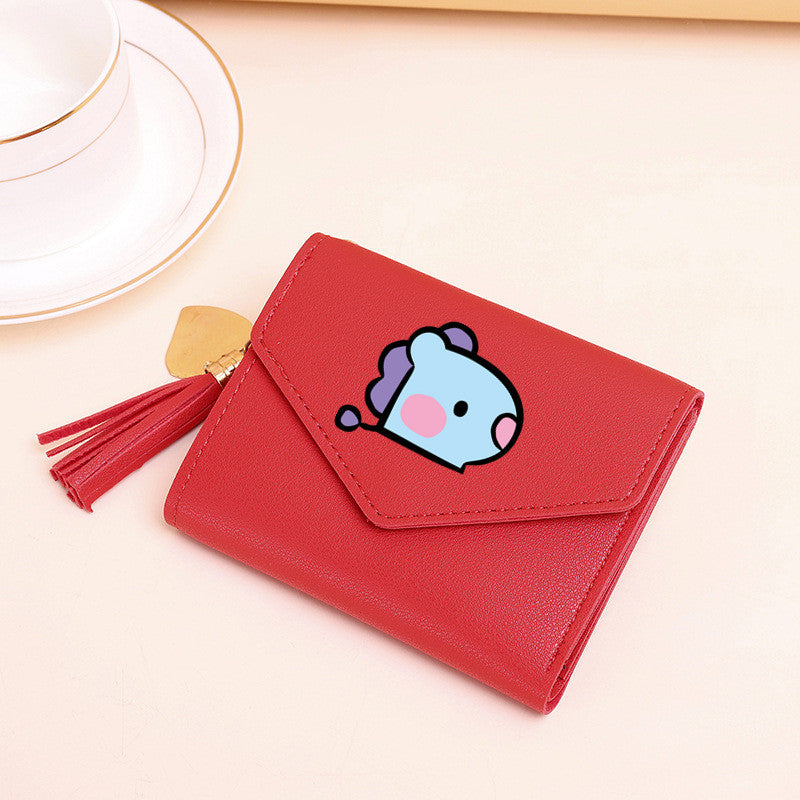 PU card bag tassel short wallet MIC-XingY016