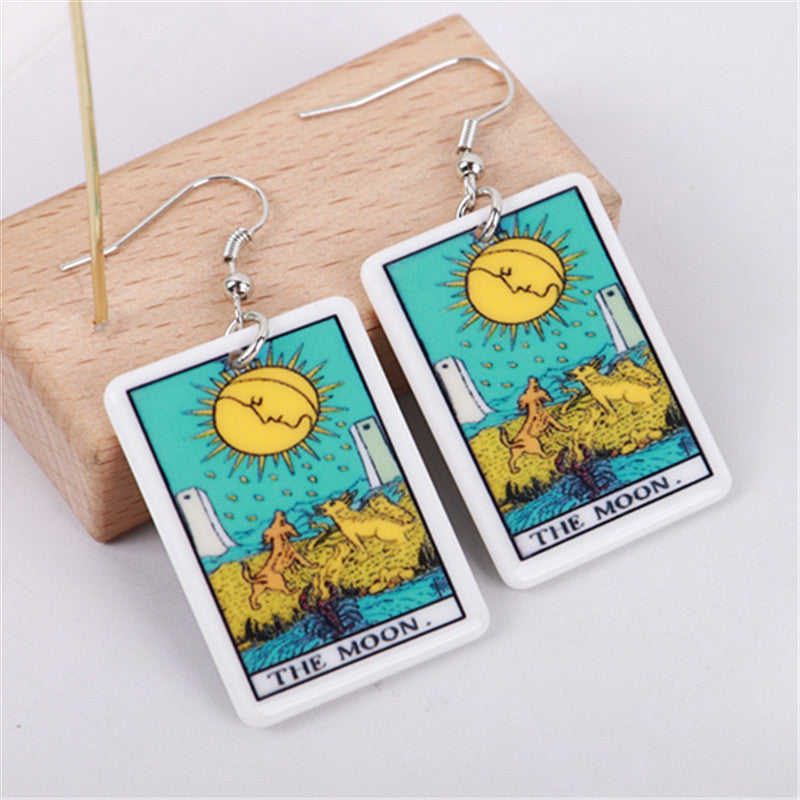 Acrylic Carroll Card Game Chess Card Earrings MIC-ChouD042