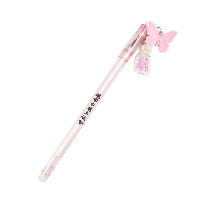 Ballpoint Pen Plastic Butterfly Wishing Bottle Pendant Gel Pen WangL005