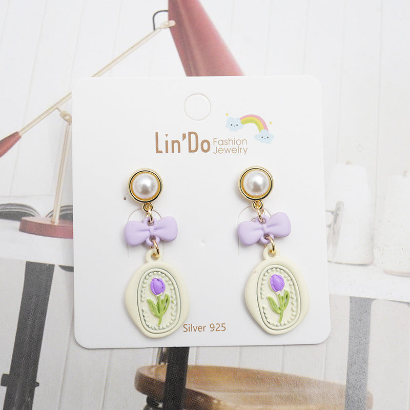 Alloy Bow Bear Earrings MYA-QiW020