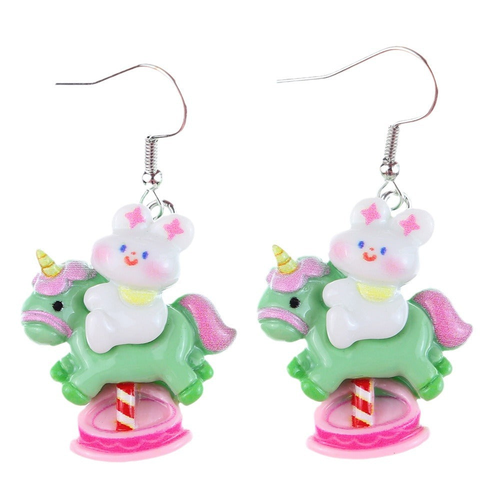 Alloy cartoon cute hot air balloon earrings MIC-NiQ046