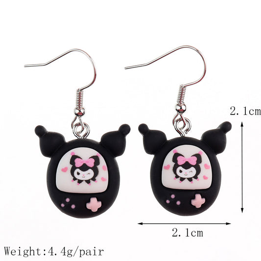 Resin cute cartoon animal earrings MIC-NiQ032