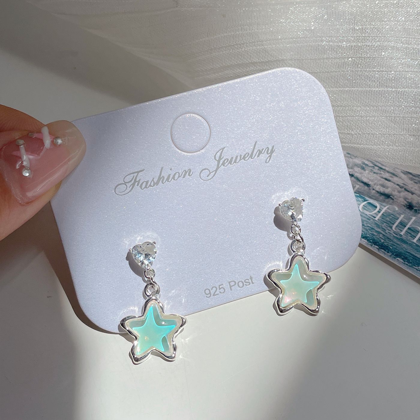 Alloy Ocean Series Blue Earrings MIC-ShuangX045