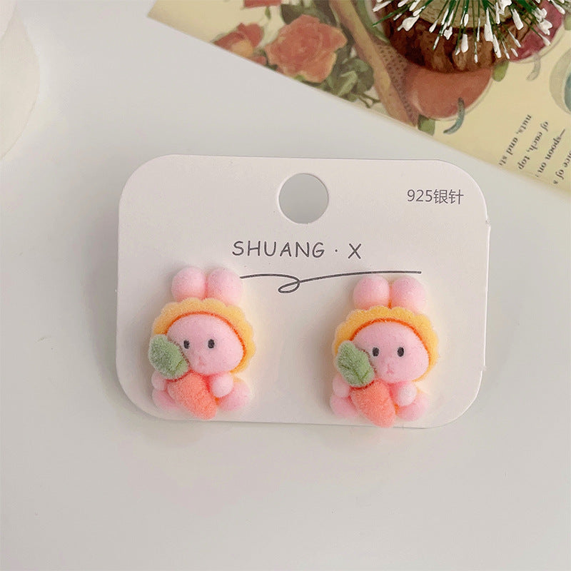 Acrylic flocked cute earrings (Minimo de Compra 2) MYA-ShuangX032