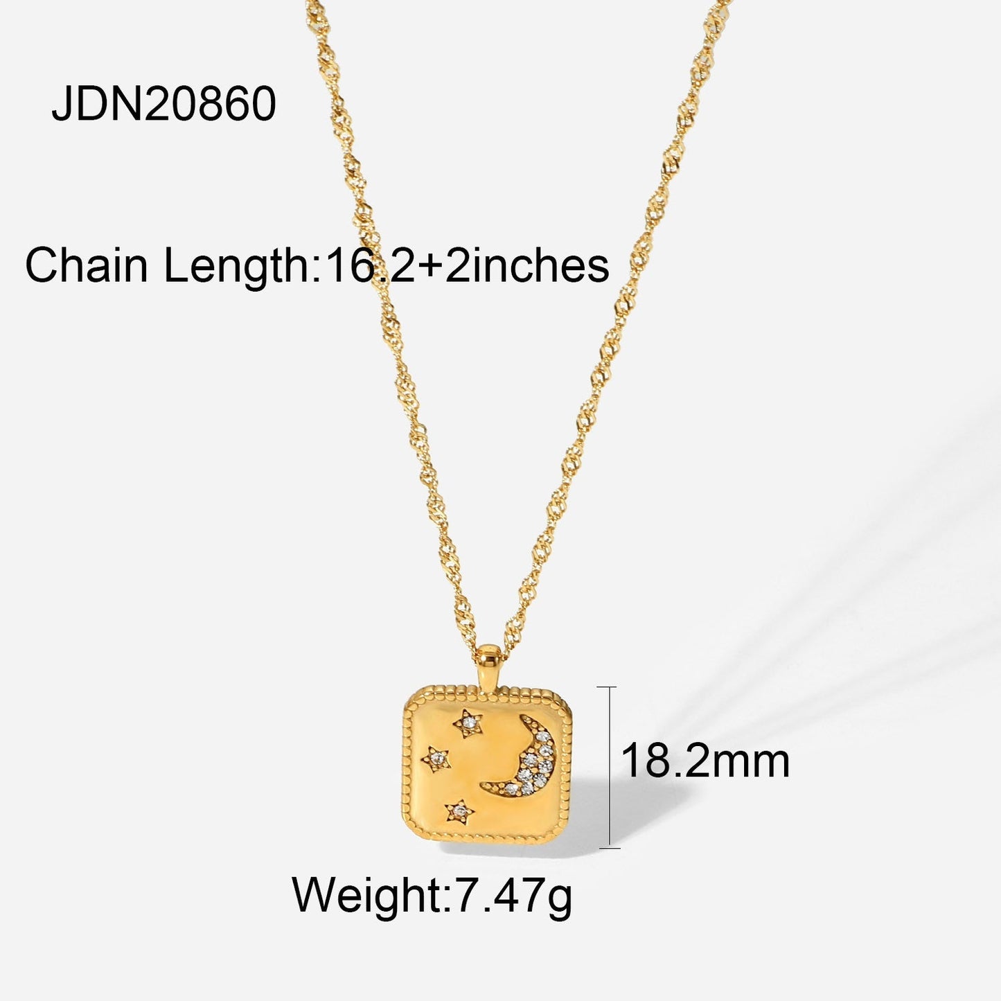 Stainless Steel Gold Plated Natural Stone Necklace MIC-JieD015