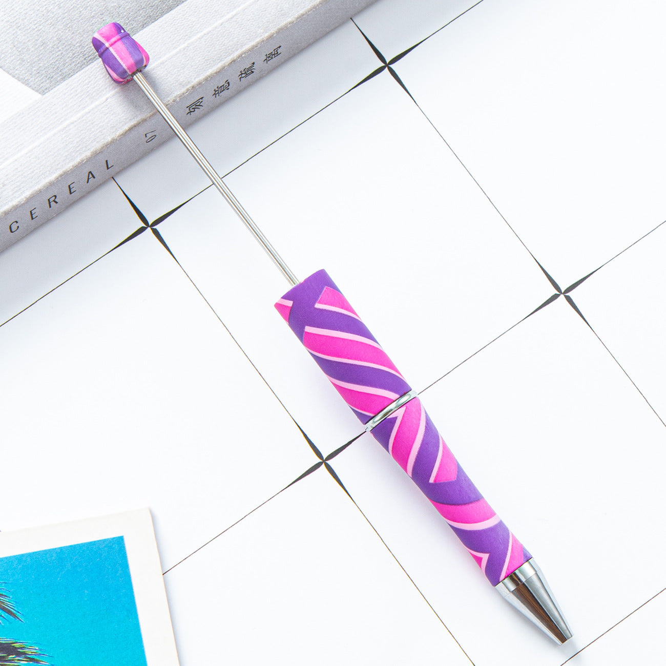 Ballpoint Pen Plastic Water Transfer Floral Spinner Pen JingL011