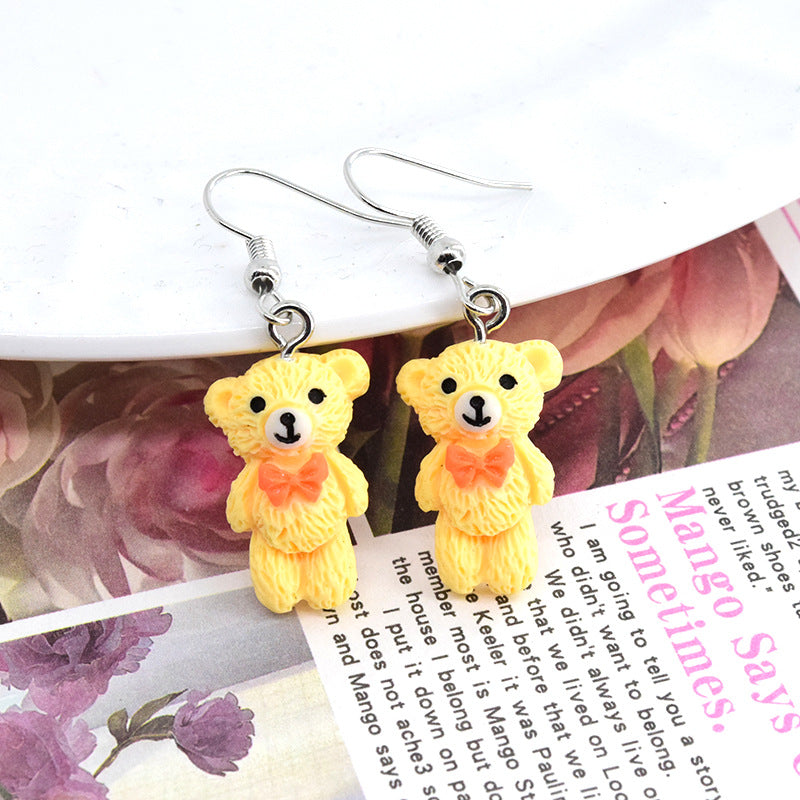 Alloy acrylic bear mini earrings (Minimo de Compra 6) MYA-JueJ029