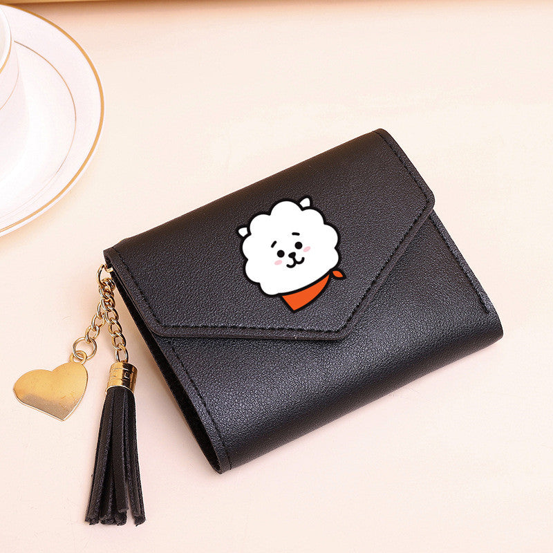 PU card bag tassel short wallet MIC-XingY015