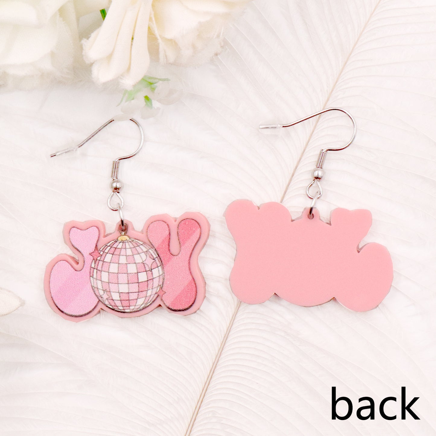 Acrylic Pink Christmas Collection Earrings (Minimo de compra 5) MIC-XiaoY060