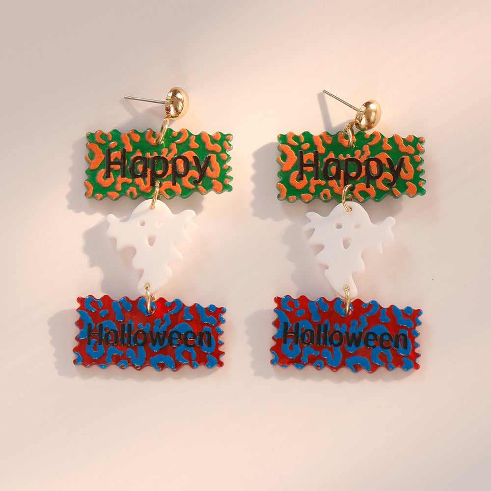 Acrylic color tassel earrings MIC-OuY013