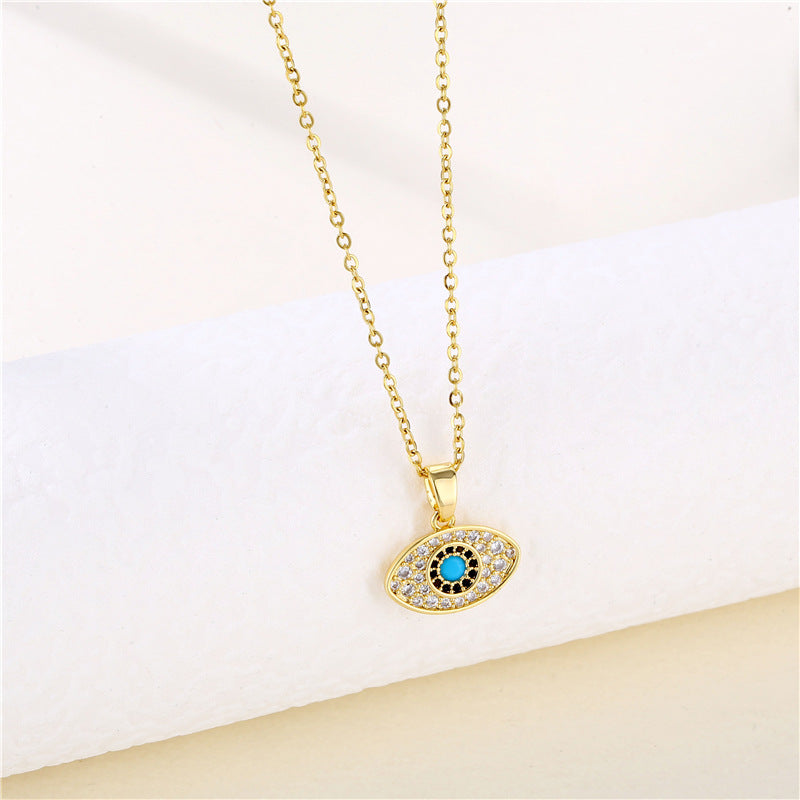 Stainless Steel Devil's Eye Necklace MYA-QingR024