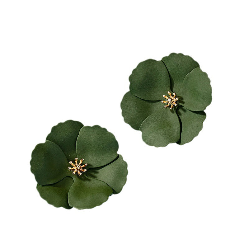 Acrylic Baked Lacquer Flower Earrings MIC-AYN021