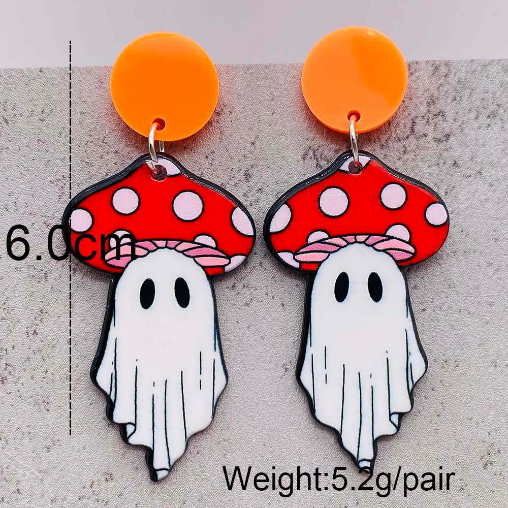 Acrylic Halloween Ghost Pumpkin Earrings (Minimo de Compra 2) MIC-ChenY023