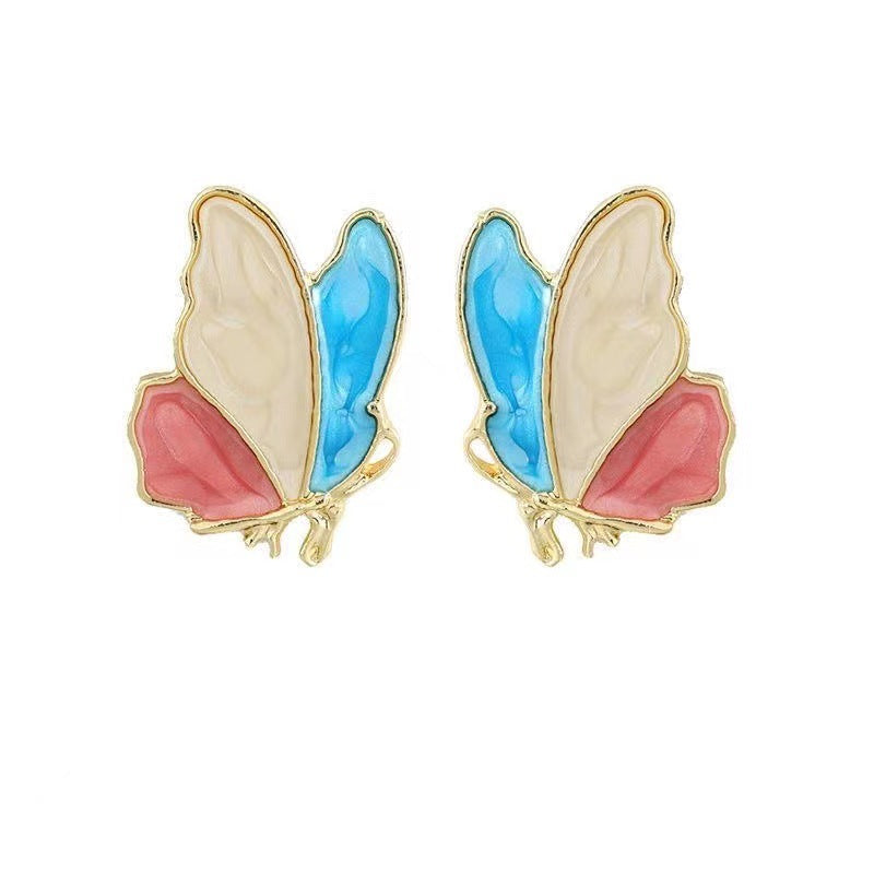 Alloy colored butterfly earrings (Minimo de Compra 3) MIC-WangX003