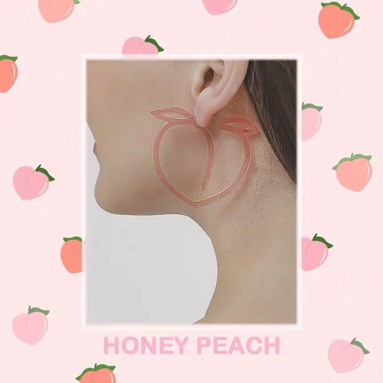 Acrylic pink peach earrings MIC-MMZ008