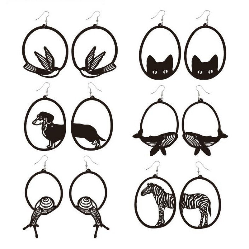 Acrylic Irregular Shaped Personalized Animal Earrings MYA-NingD059