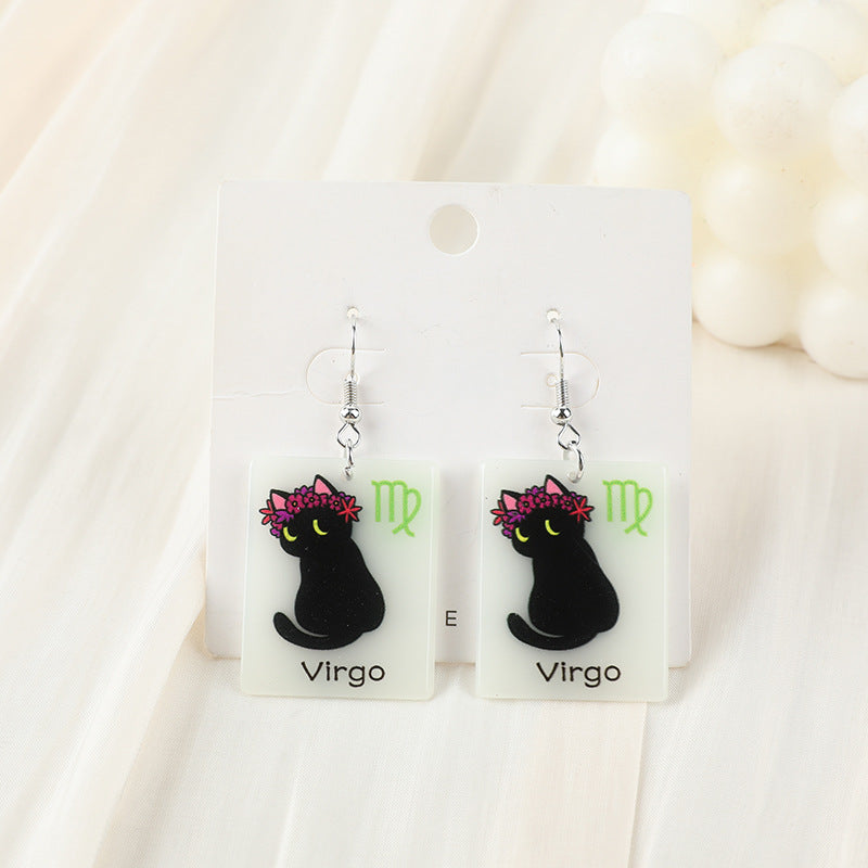 Acrylic constellation luminous cat earrings (Minimo de Compra 2) MYA-YueZ002