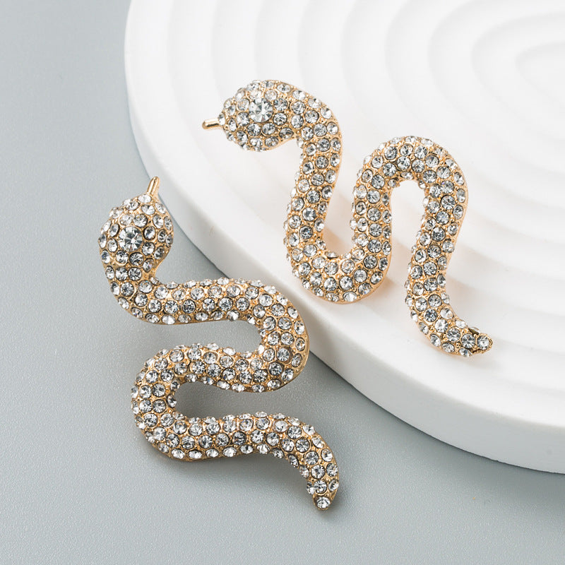 Alloy new full diamond snake shaped earrings (Minimo de Compra 2) MIC-HeM014