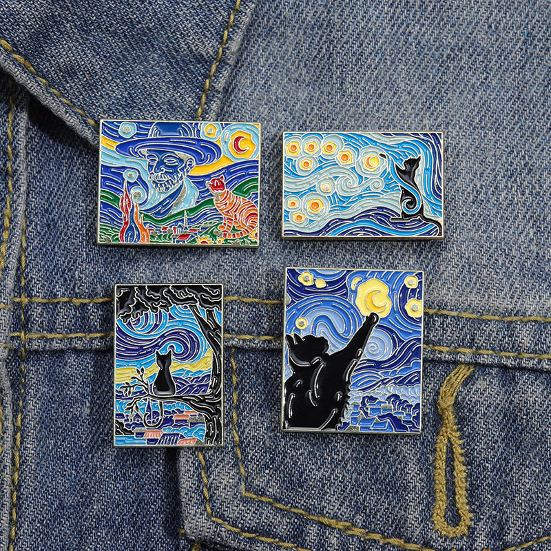 Alloy Van Gogh Art Drawing brooch MIC-QiH003