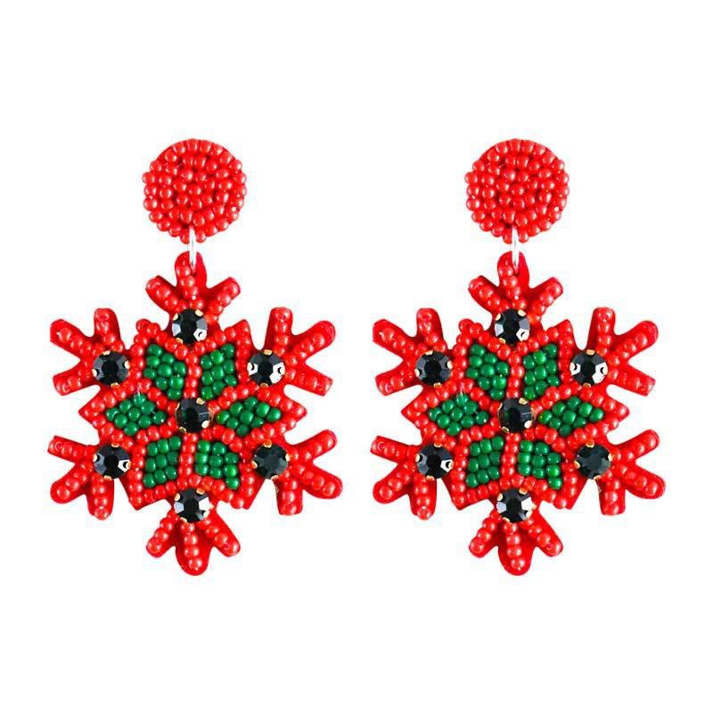 Alloy Pink Christmas Tree Earrings (Minimo de Compra 2) MYA-DWKM001