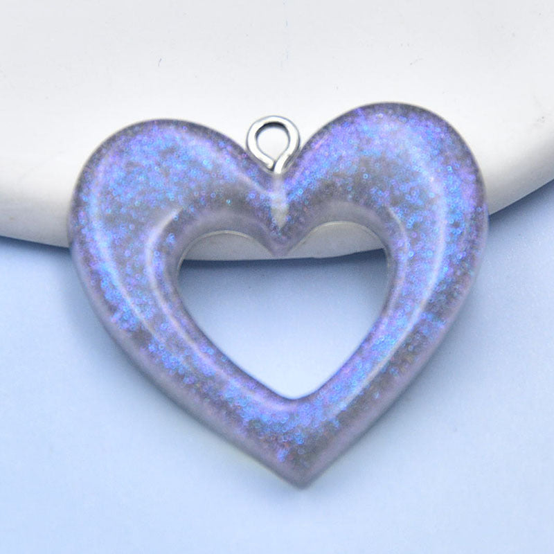 Resin glitter powder hollow heart accessories MYA-HuiX006