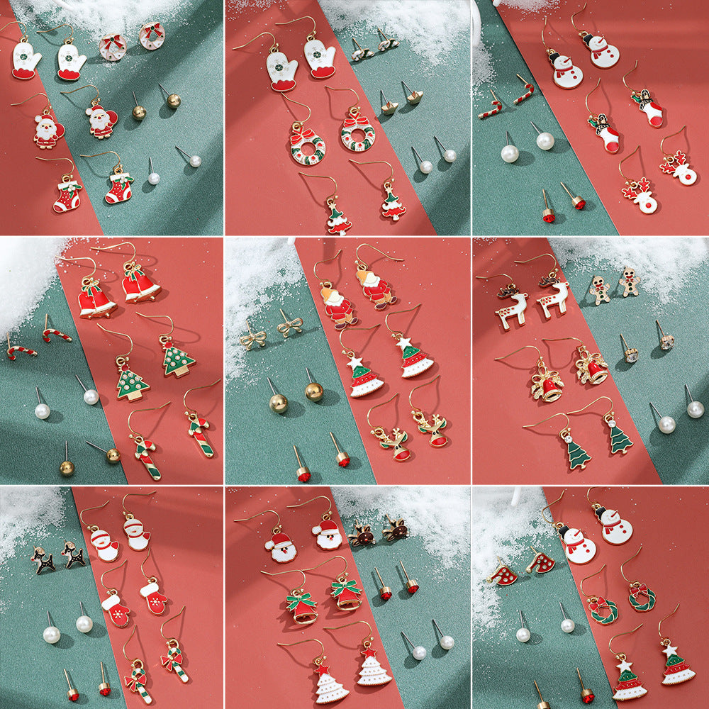 Alloy Christmas Snowman Crutch Earrings (Minimo de Compra 2) MIC-MiaoY096