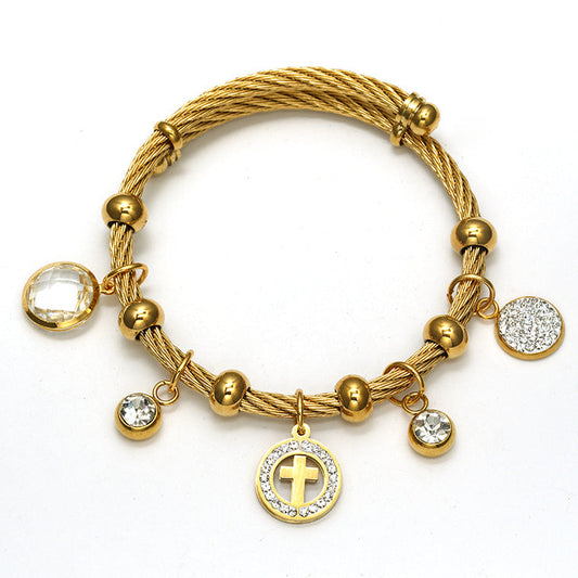 Stainless Steel Cross Bracelet Minimo de compra 2 MIC-XiangJ003