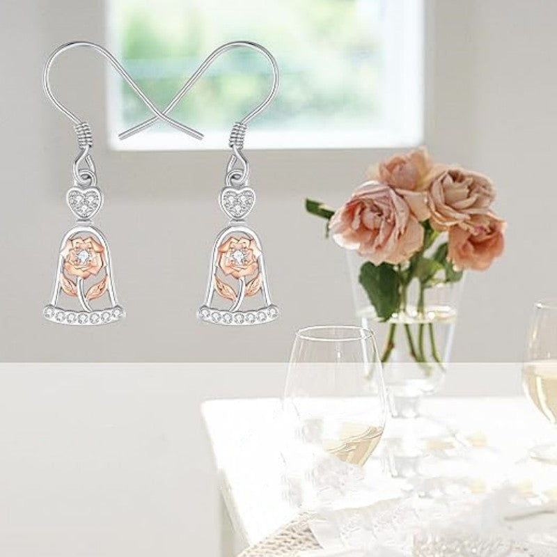 Alloy hollow flower inlaid diamond earrings (Minimo de compra 10) MIC-ZhuY008