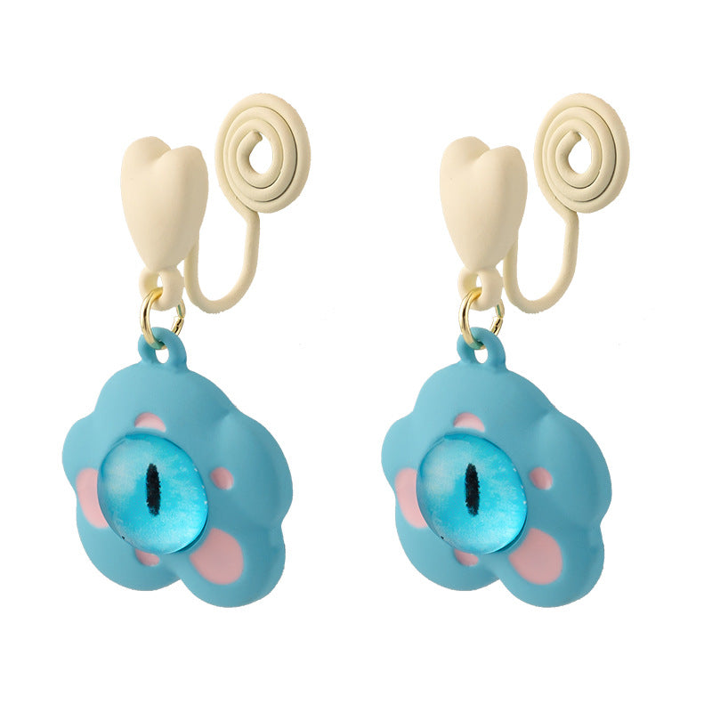 Alloy blue flower small fresh earrings MIC-ShiQ009