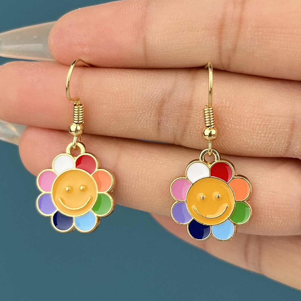 Acrylic Sunflower Earrings (Minimo de compra 2) MIC-YiD034