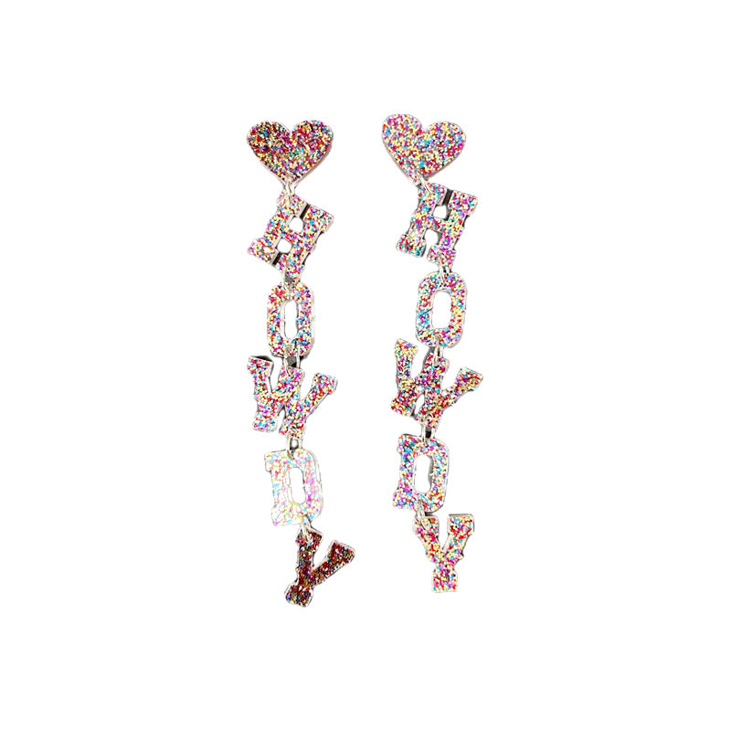 Acrylic Long Letter Earrings MIC-XueP074