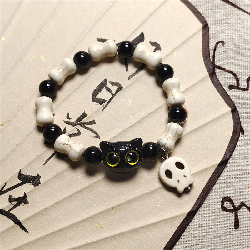 Alloy Cheese Black Cute Kitten Bracelet MYA-ChuY015