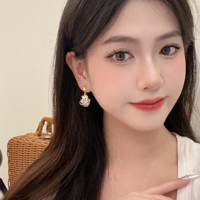 Alloy cute bear earrings MIC-BLD090