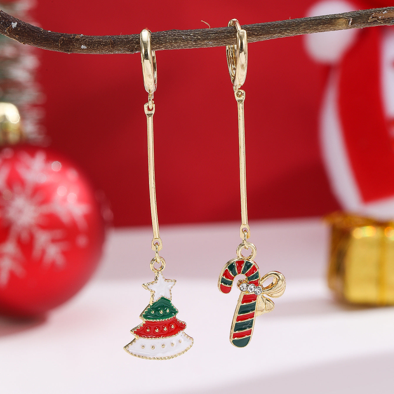 Alloy candy colored cane earrings (Minimo de Compra 2) MIC-BeiQ002