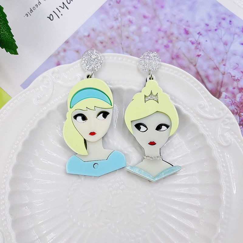 Acrylic asymmetric witch earrings Minimo de compra 2 MIC-BenD005