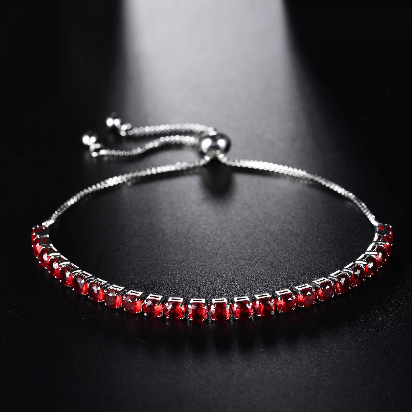 Alloy 4mm round single row full diamond bracelet (Minimo de Compra 2) MIC-LinD009