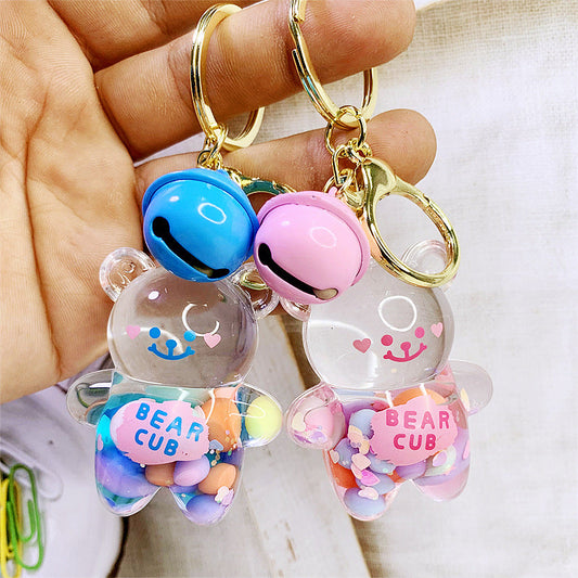 cartoon into oil bear acrylic keychain DMF002