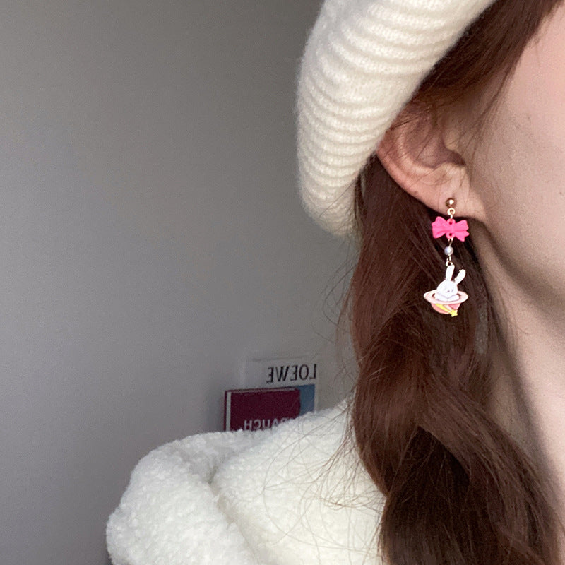 Alloy pink magic hat earrings (Minimo de Compra 2) MIC-BLD053