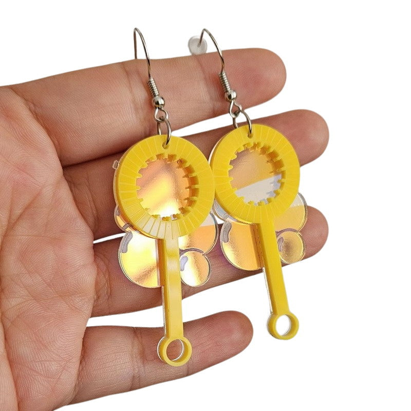 Acrylic Fun Illusion Blown Bubble Earrings MIC-XueP130