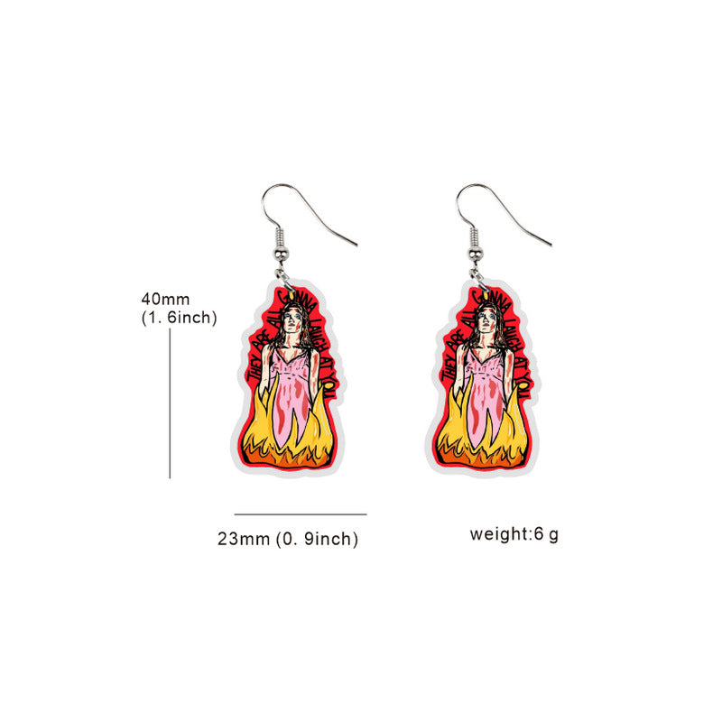 Cute Cartoon Acrylic earrings MIC-XueP009