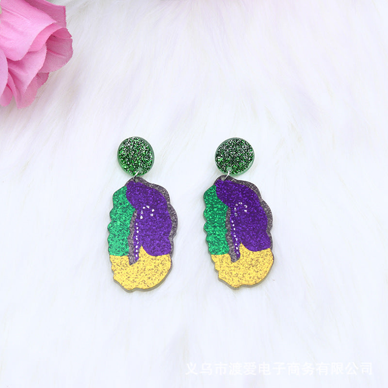 Acrylic Carnival Star Earrings MIC-DuAi009